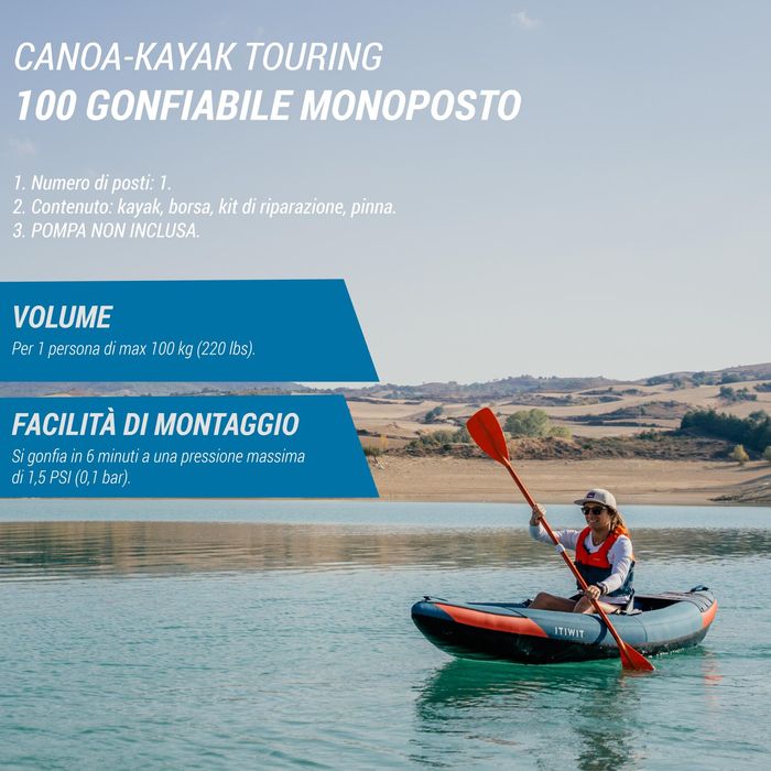 Canoa Kayak Insuflável de Passeio 1 Lugar