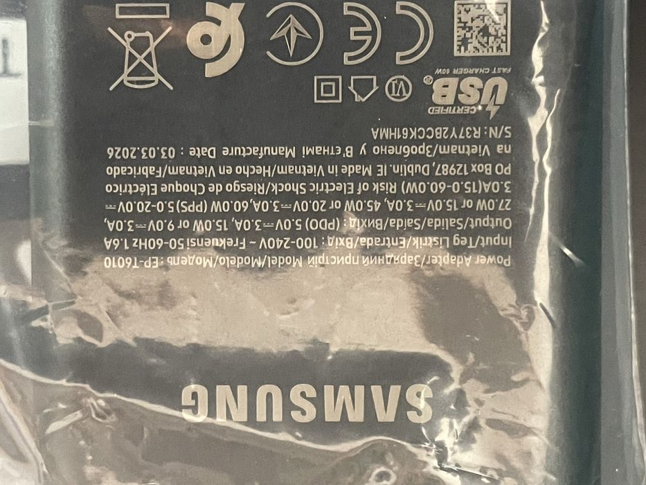 Ładowarka Oryginalna Samsung 60W GAN ep-t6010 na usb-c