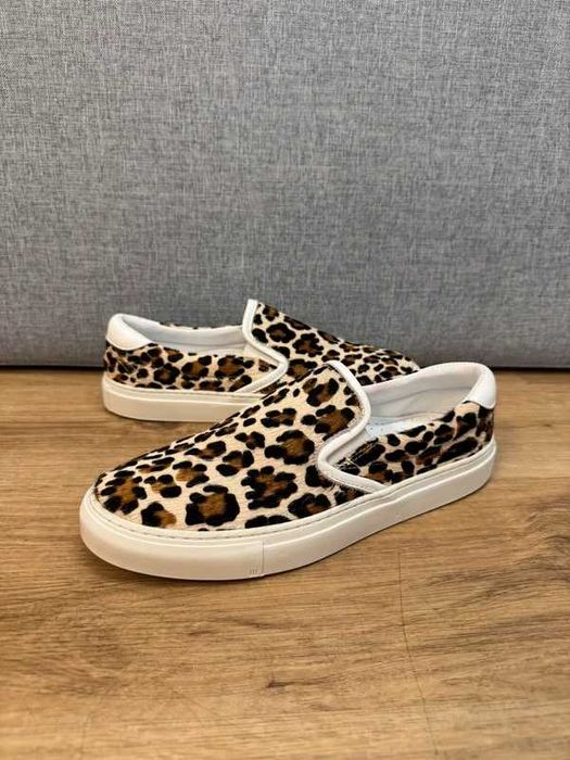 Diemme Garda Leather Slip On leopart 43 buty wsuwane glamour nowe