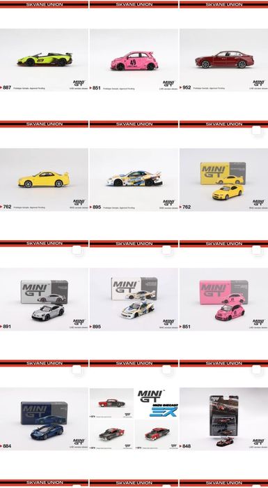 Моделі MiniGT Mercedes, BMW, Nissan, Porsche в масштабі 1/64