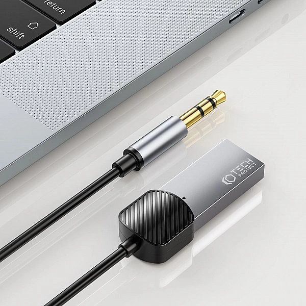 Tech-Protect Ultraboost Bluetooth Aux Audio Adapter Cable Grey