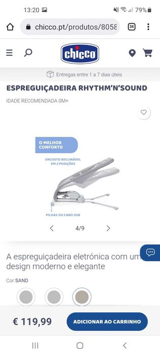 Espriguicadeira Chicco ( praticamente nova)