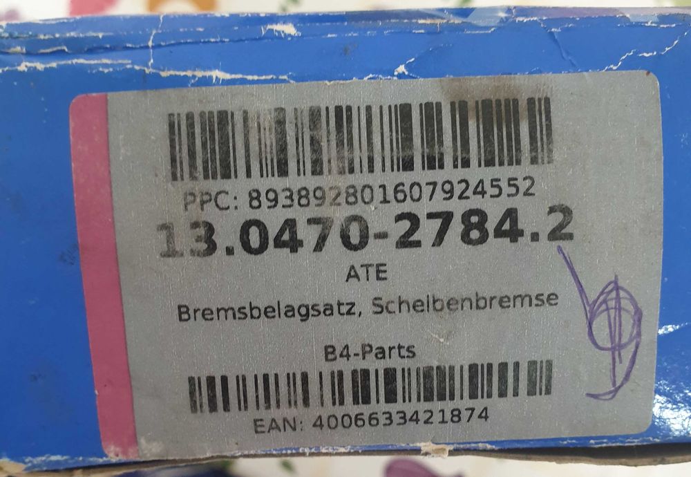 ATE Ceramic 13.0470_2784.2 - Pastilhas de travão para Ford