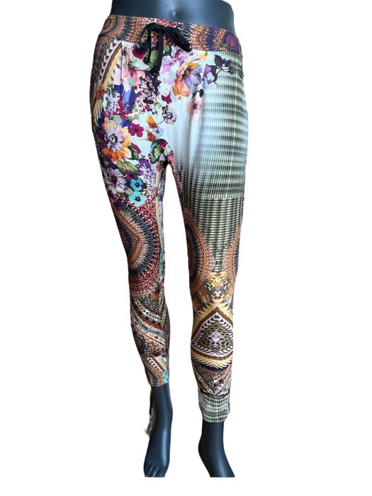 Spodnie wzorzyste Liu Jo jeans kwiaty cygaretki xs s m wiskoza Italy