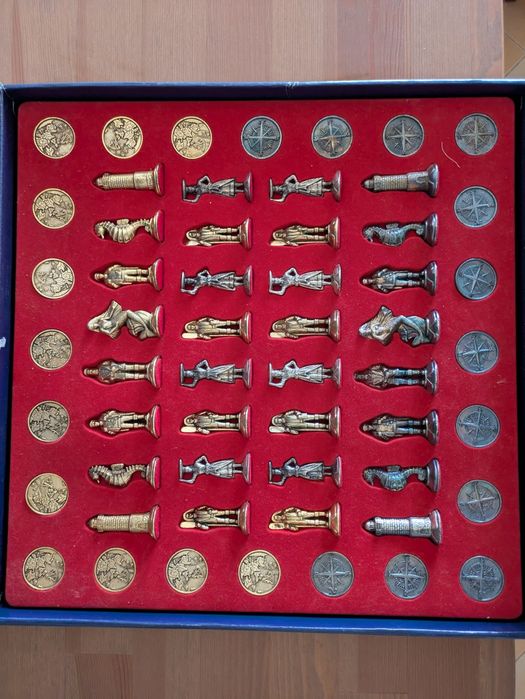 Xadrez + Damas "Tesouros dos Oceanos " Ouro + Prata64553167422465121