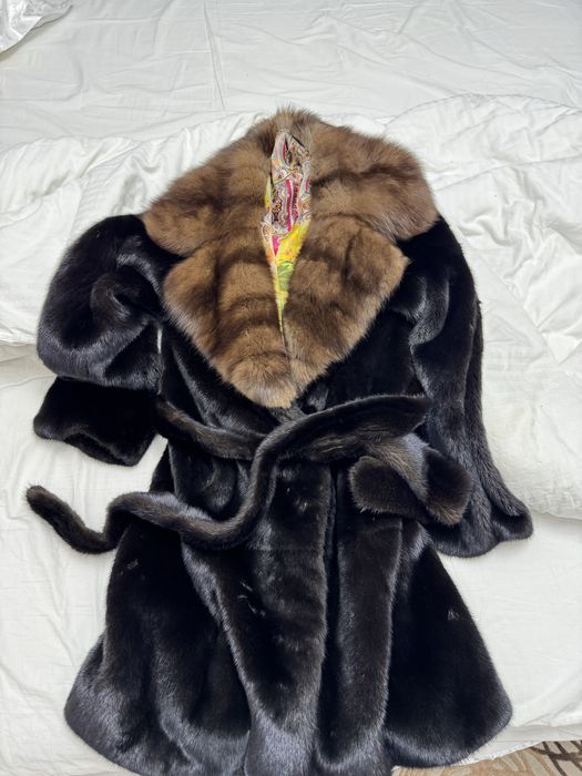 СРОЧНО Шуба халат норка соболь натуральная длинная