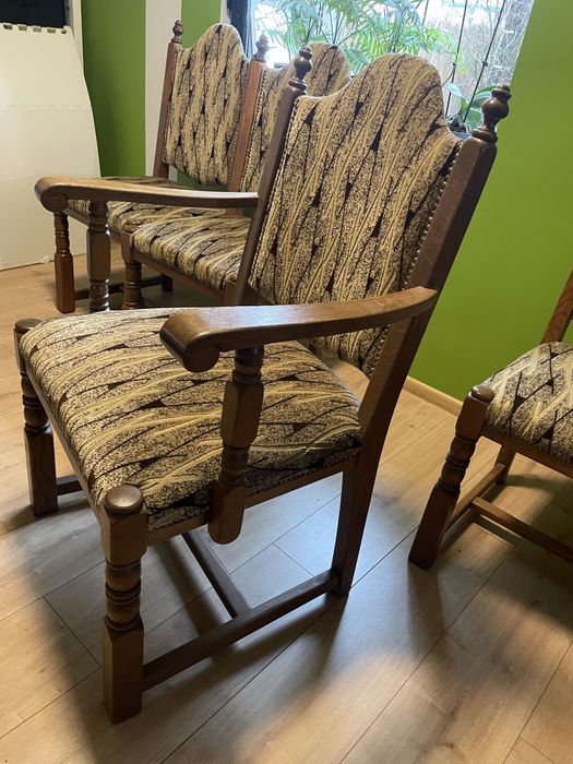 Stół dębowy rozkładany + 5 krzeseł ottensarndt 130/224 x 87