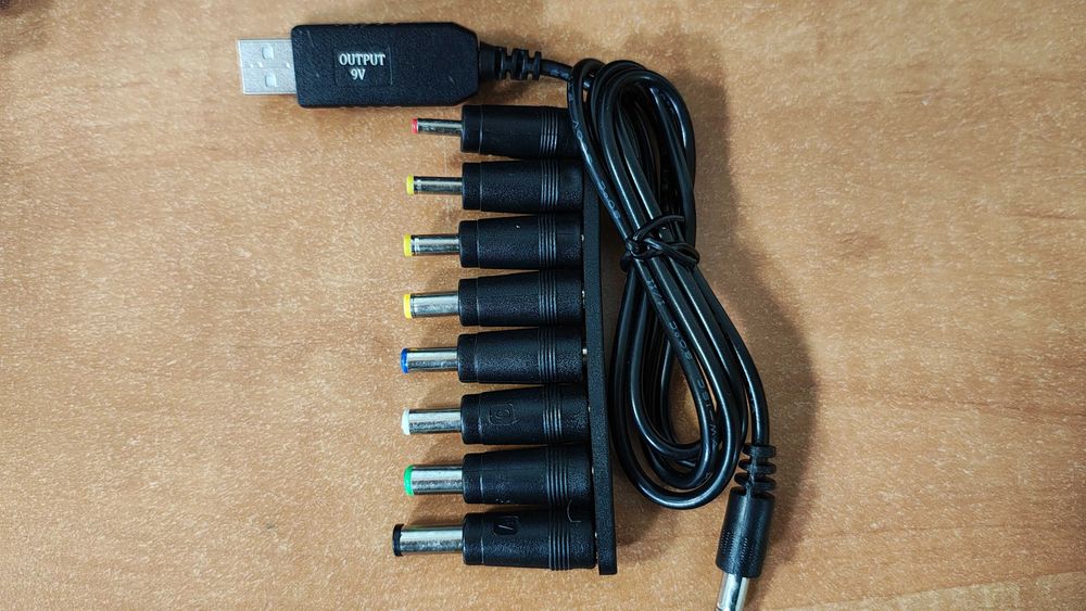 Кабель для роутера USB DC 5V to 9V и 5V to 12V  с набором переходников