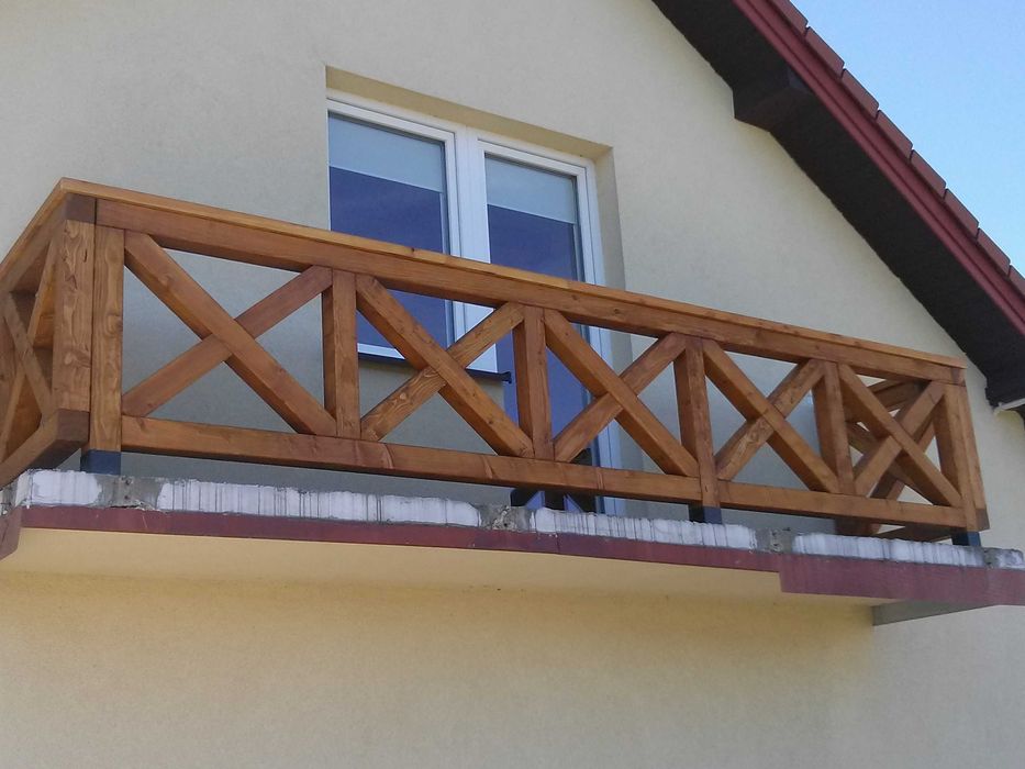 Balustrada, barierka, krzyżaki, krzyże, MODRZEW!!!