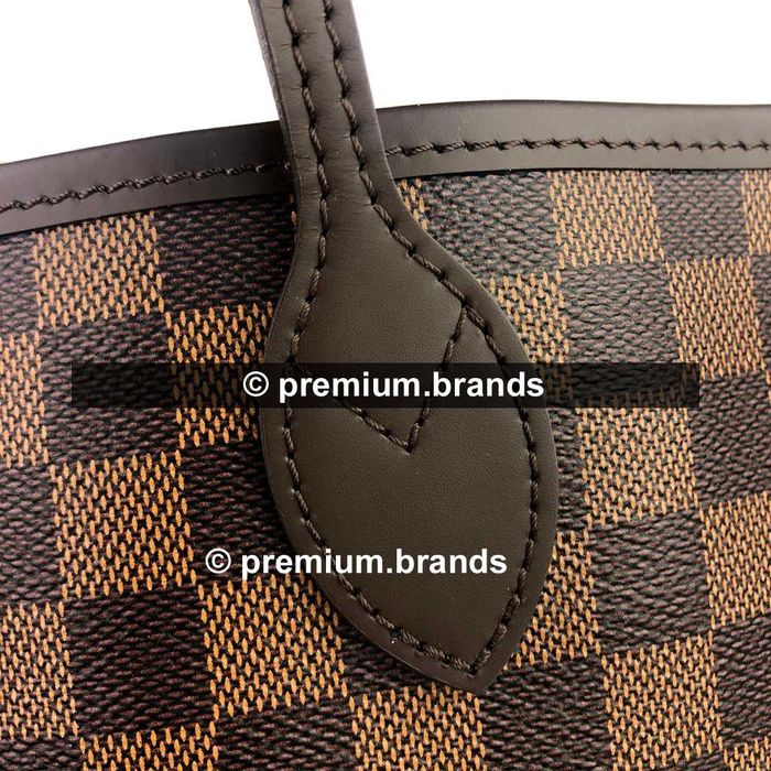 Torebka Louis Vuitton Neverfull MM canvas Damier Ebene/skóra naturalna