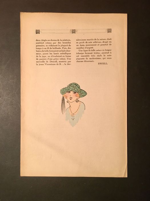 TRÉS PARRISIEN No 1 - 1920 - pintado à mão - catálogo de moda