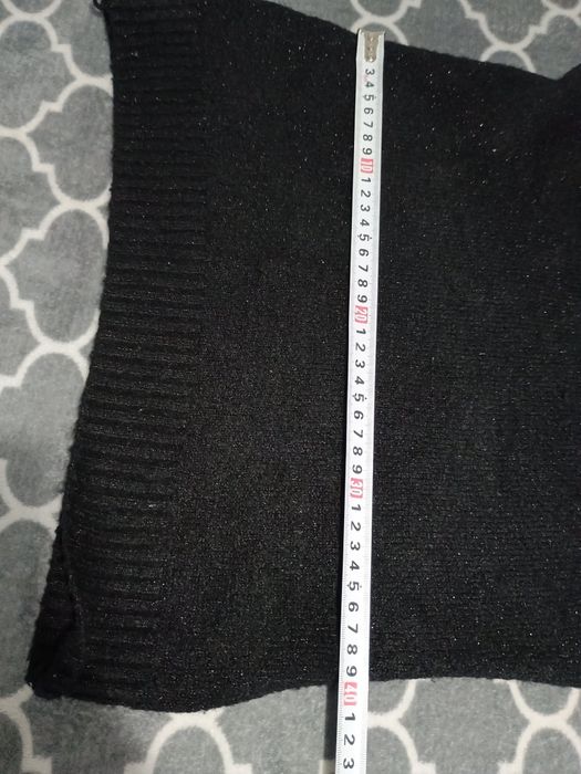 Bluzka z długim sweter czarny brokat sweterek r. 40 L