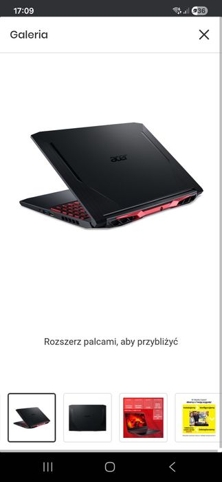Laptop gamingowy Acer Nitro 5 16gb ram, nVidia geforce,