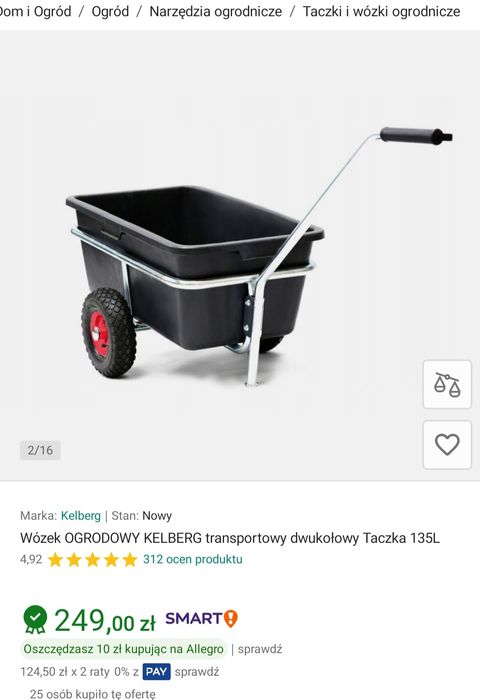 Wózek ogrodowy taczka kelberg przyczepka transportowa