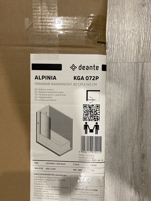 Шторка для вани Deante Alpinia KGA 072P