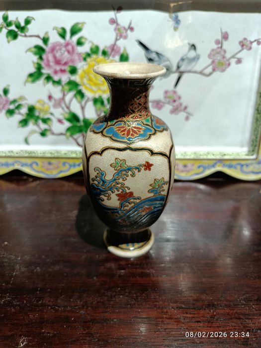 Jarra Vaso Cerâmica Japonesa do Século XIX Assinada