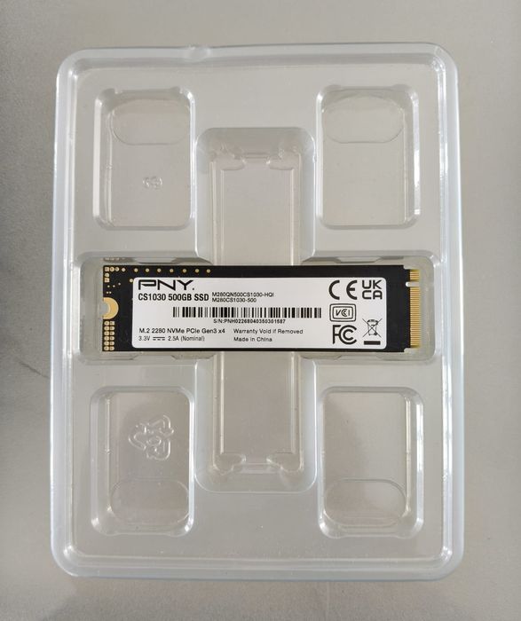 Combo 2 SSDs M.2 NVMe PCIe Gen3 x4 (Micron 256GB + PNY CS1030 500GB) – Perfeito Estado