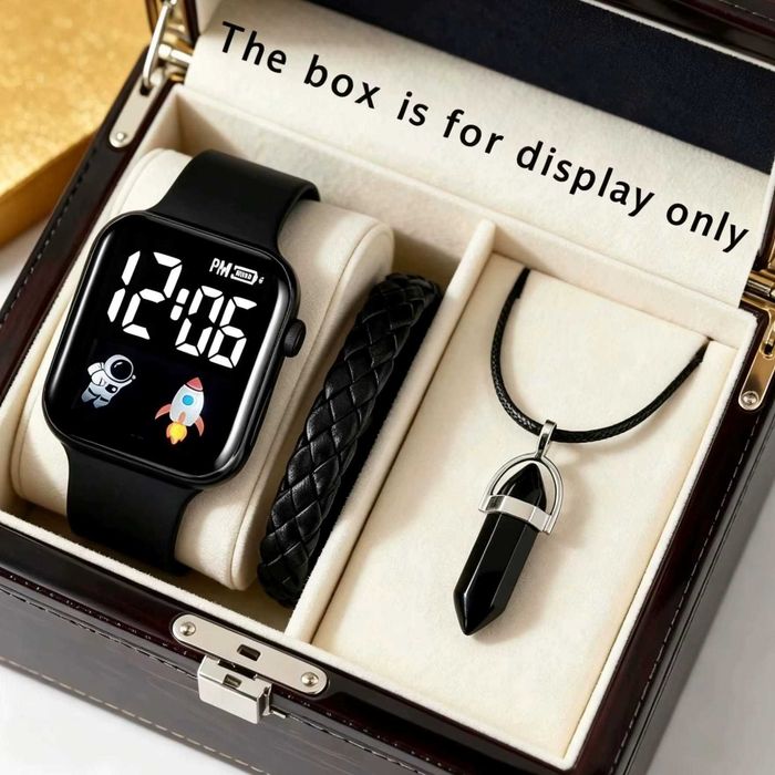 conjunto de relogio digital+pulseira+fio