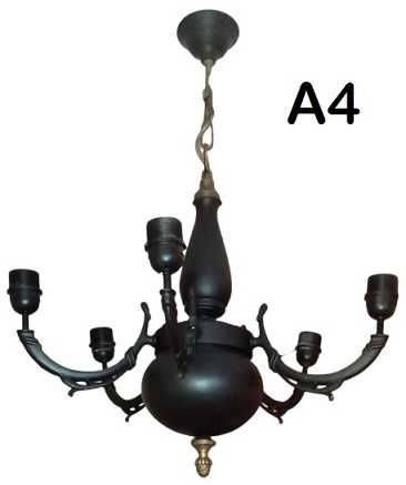 Candeeiros de teto, estilos diversos  em negro mate