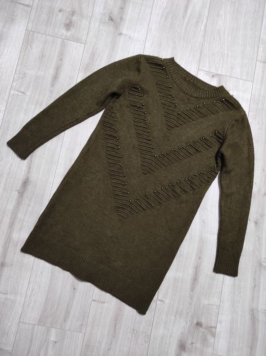 Тёплый длинный свитер размер S женский туника теплий светр жіночий