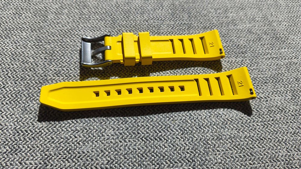 Pasek gumowy fkm 21 mm. Żółty.