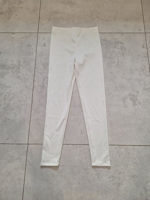 Prążkowane legginsy H&M z wysokim stanem