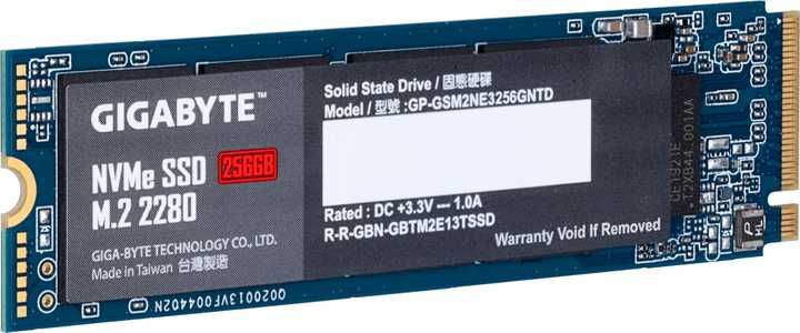 SSD диск Gigabyte 256GB M.2 2280 NVMe PCIe 3.0 x4 NAND TLC