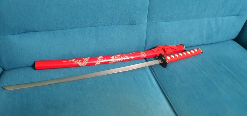 Katana czerwony smok