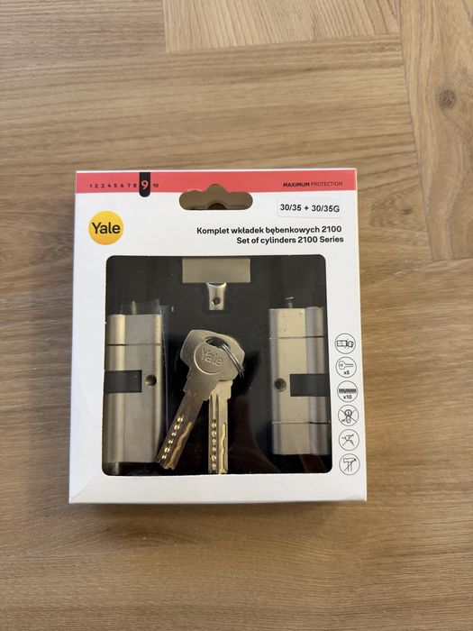 YALE Komplet wkładek bębenkowych 2100  NOWY