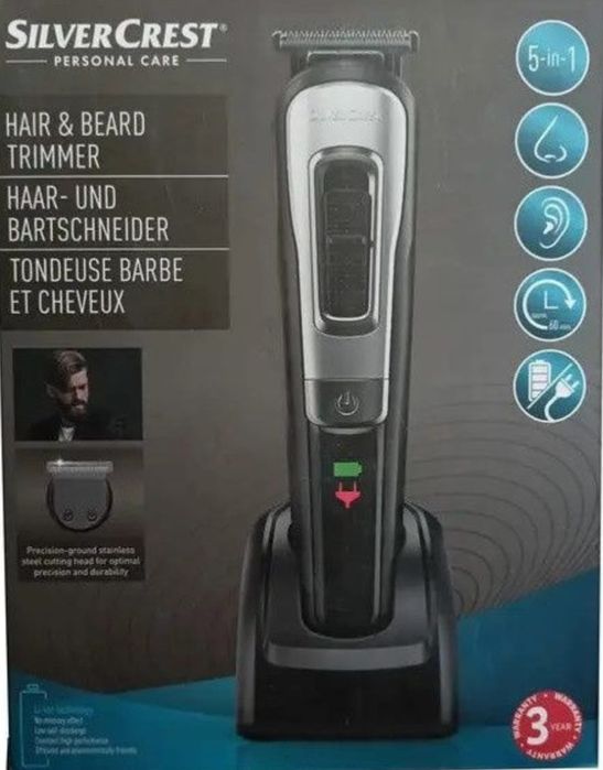 Машинка для стрижки волосся та бороди 5 в 1 SilverCrest SHBS 3.7