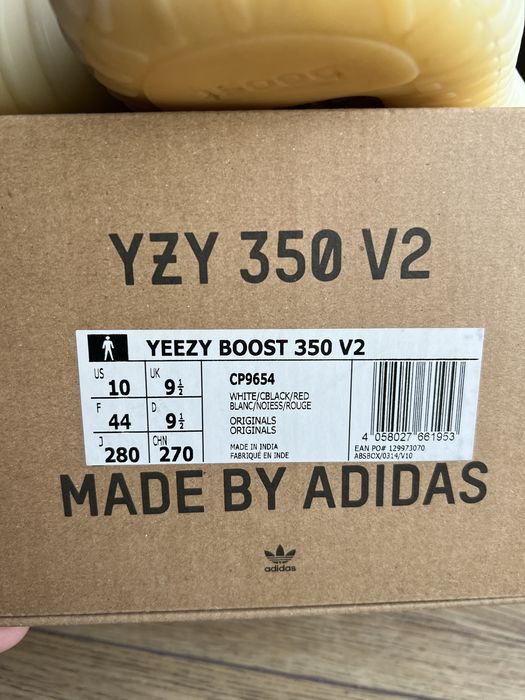Adidas Yeezy Boost 350 V2 Zebra sneakersy niskie biało czarne 44