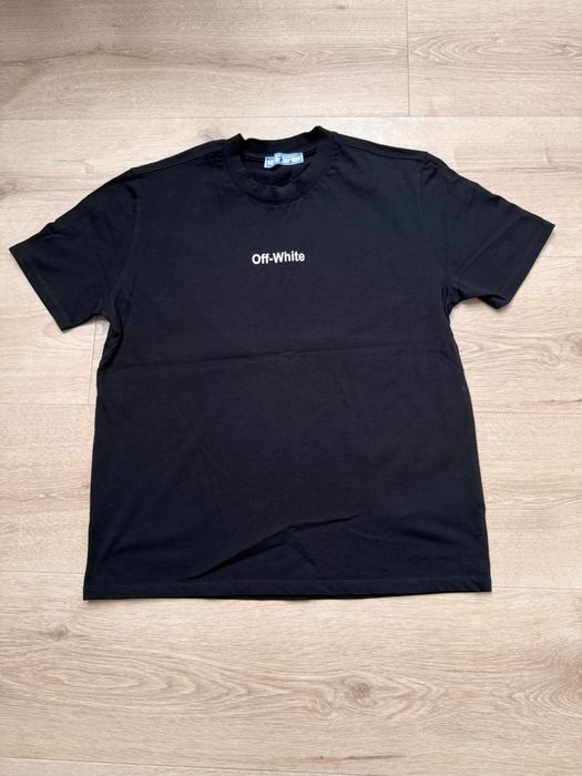 T- shirt , podkoszulek Off White czarny z nadrukami , rozmiar M , nowy