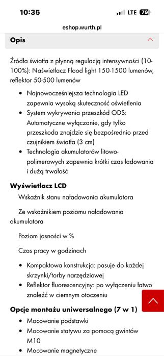 Lampa robocza Wurth Mini Multi