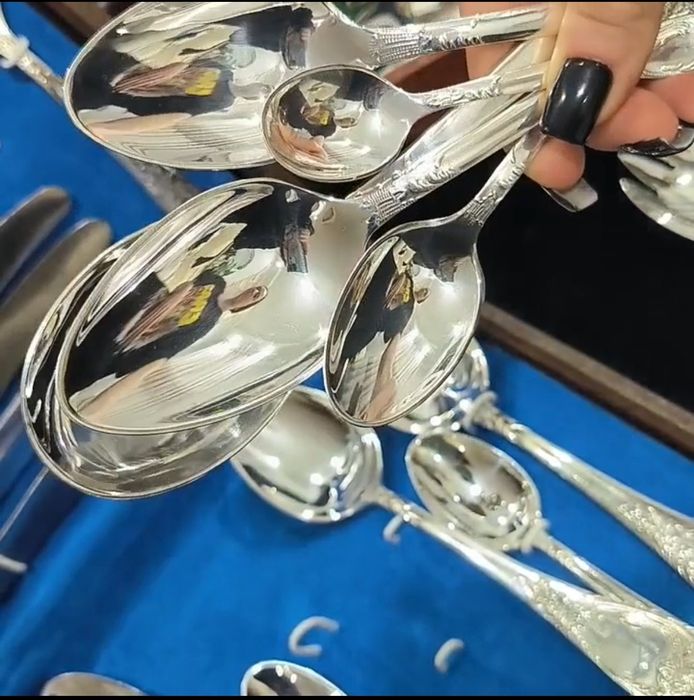 Мельхиоровый посеребренный столовый набор ЗИШ CLASSIC , УССР