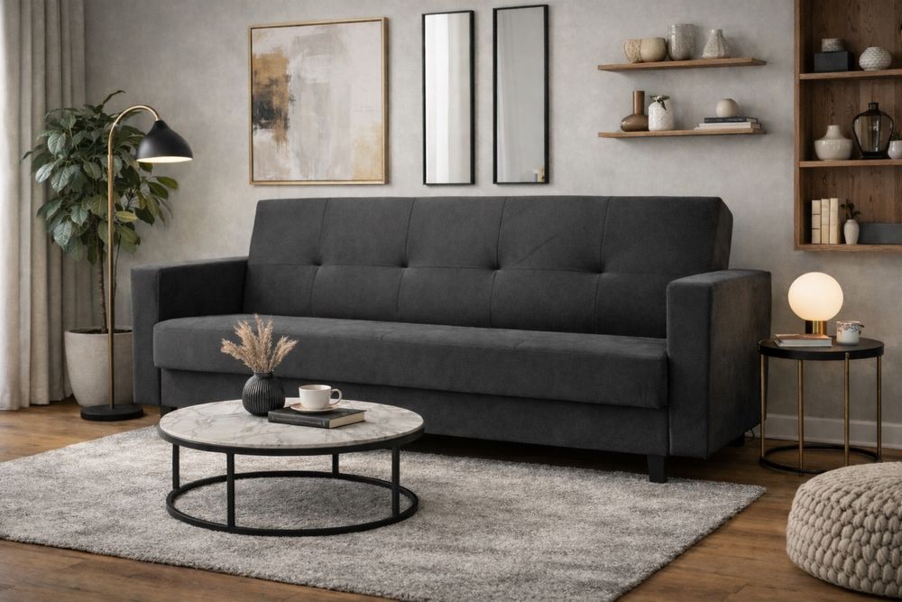 Wersalka na sprężynach funkcja spania kanapa sofa łóżko salon dom