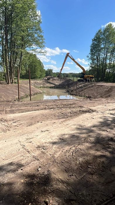 kopanie stawów koparka long 20m odmulanie