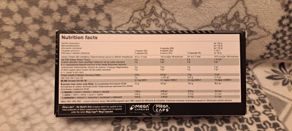 Nowe Opakowanie BCAA 1100Mega firmy Olimp