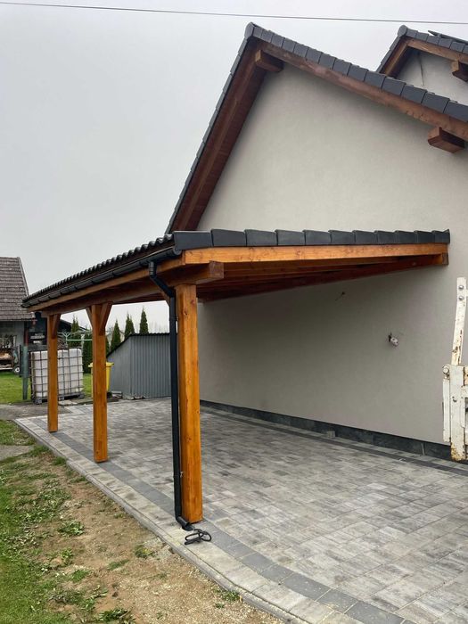 Wiata garażowa drewniana dwustanowiskowa PRODUCENT