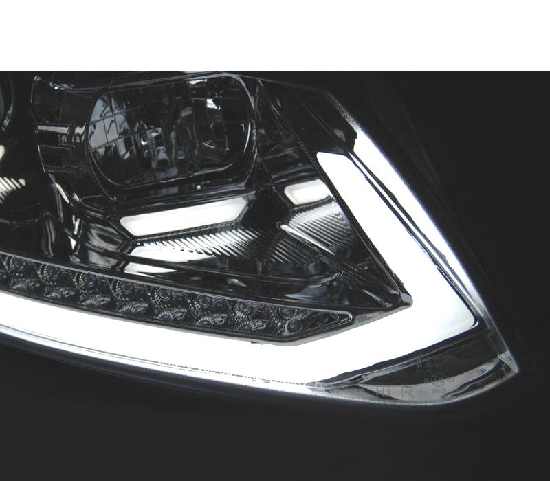 FARÓIS VOLKSWAGEN VW TOURAN II 10-15 TRU DRL INDICADORES LEDS DINÂMICOS PRETO