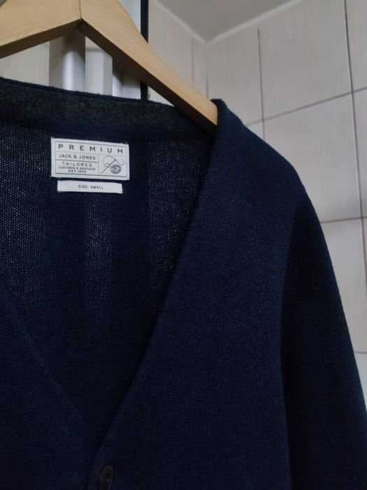 Męski kardigan M marki Premium by Jack & Jones w kolorze ciemnego gran