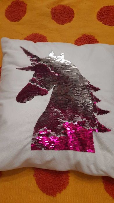 Единорог, Подушка единорог с пайетками