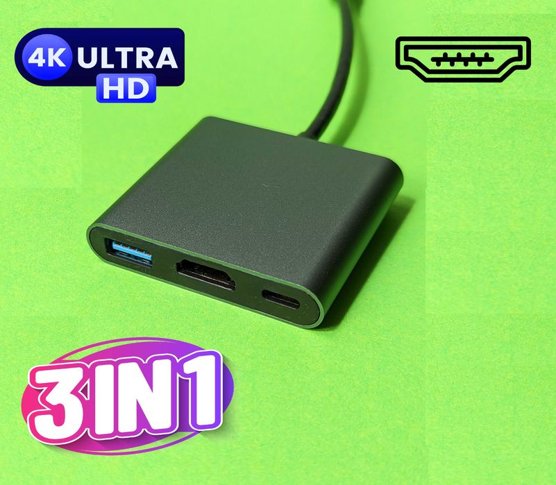 Перехідник USB Type-C на HDMI для смартфона, ноутбука, macbook, TV