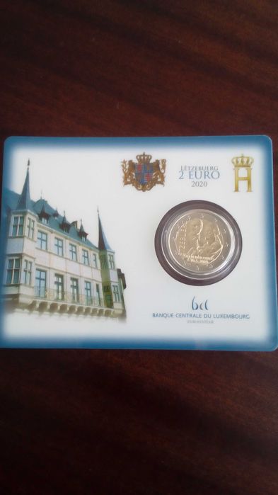 Luxemburgo 2020-Coincard comemorativa 2€ Charles marca emissao ponte