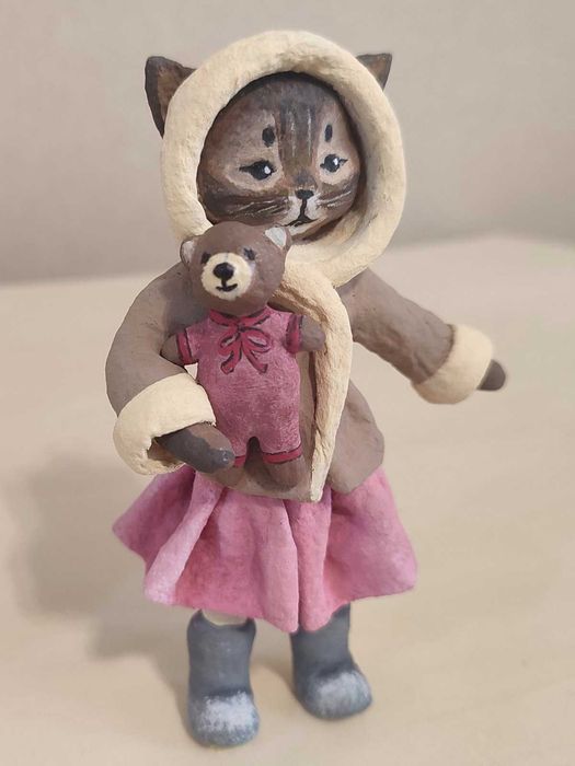 Іграшка з вати, Киця з ведмедиком