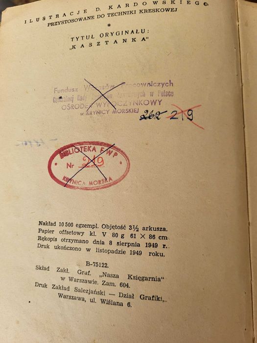 "Kasztanka" Antoni  Czechow 1949 rok