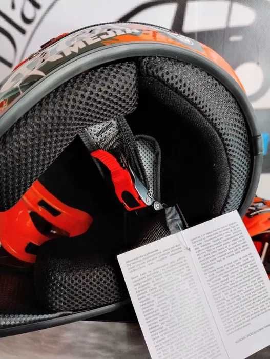 Zestaw dziecięcy Kask cross poma quad hulajnoga + rękawice + gogle