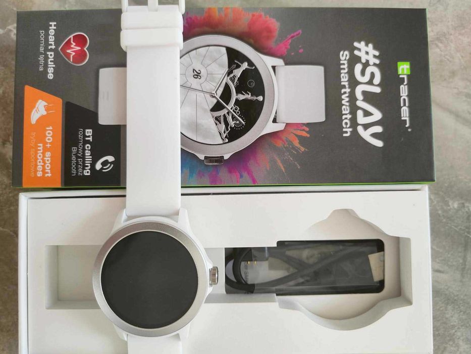 NOWY biały SMARTWATCH sportowy Tracer SMK3 #Slay WH