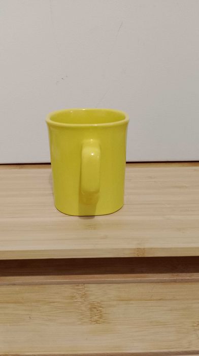 Kubek ceramiczny żółty, kwadrat, 200 ml.