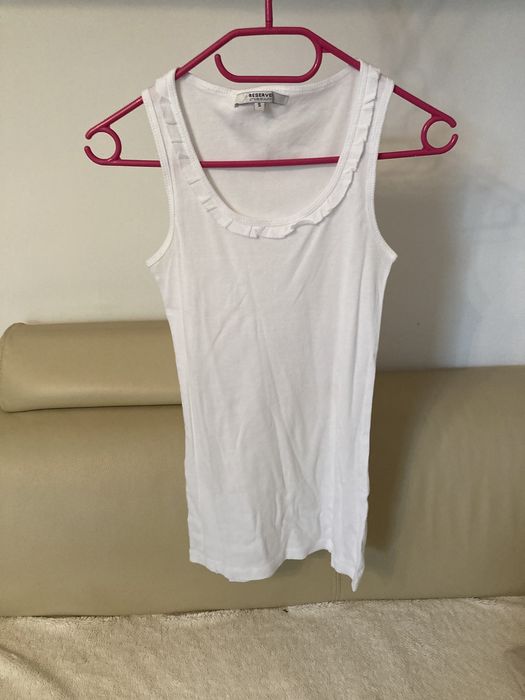 Bluzka na ramiączka bokserka t-shirt biała S 36 M 38