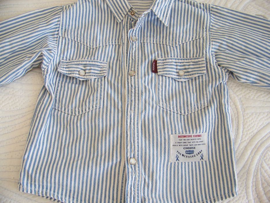 Koszula w paski na zatrzaski dobra jakość chłopiec wiosna R. 98-104